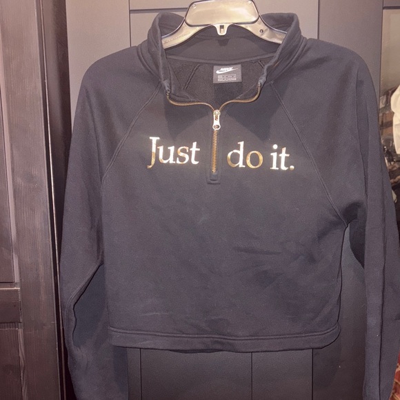 Nike Black and Gold Quarter-Zip Pullover - Picture 1 of 4